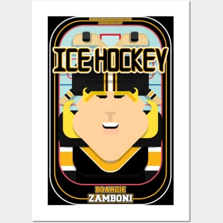 Ice Hockey Black and Yellow - Boardie Zamboni - Hazel version Posters and Art